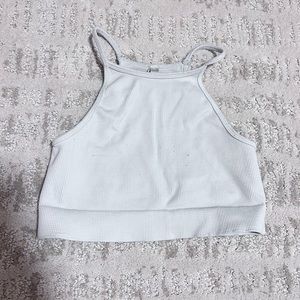 White, athletic crop top